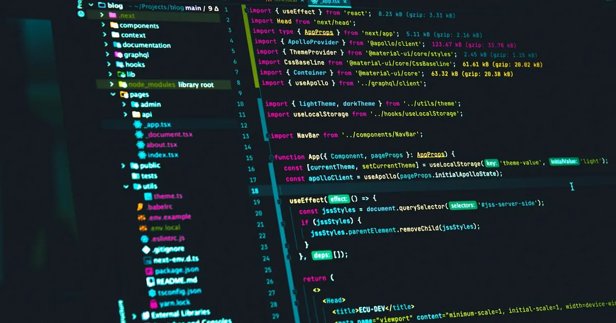 A dark code editor screen filled with program source code