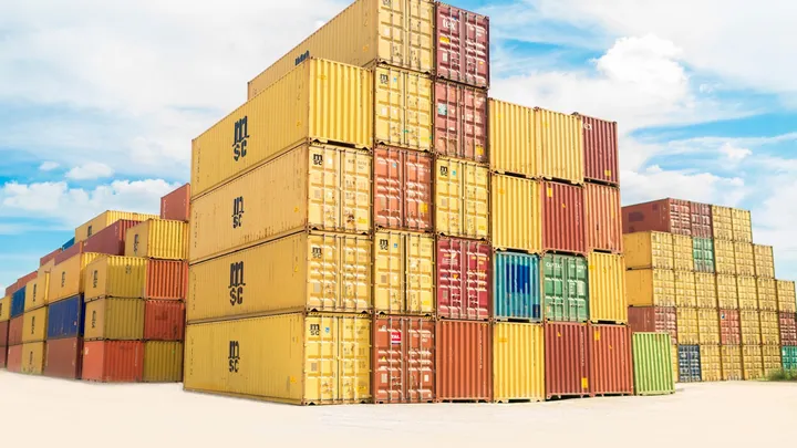Docker whale logo on containers