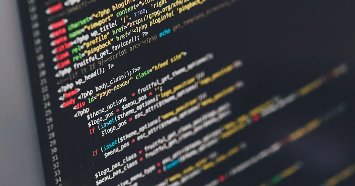 A close-up of code representing version history