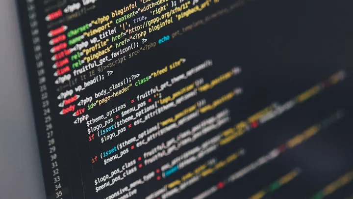 A close-up of code representing version history