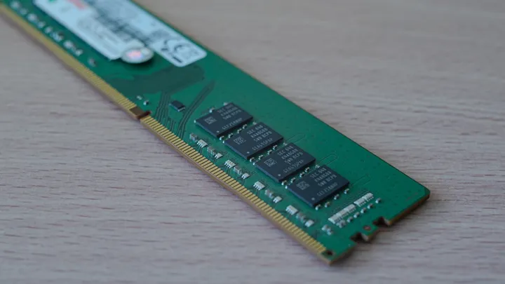 A close-up of a computer memory and storage module