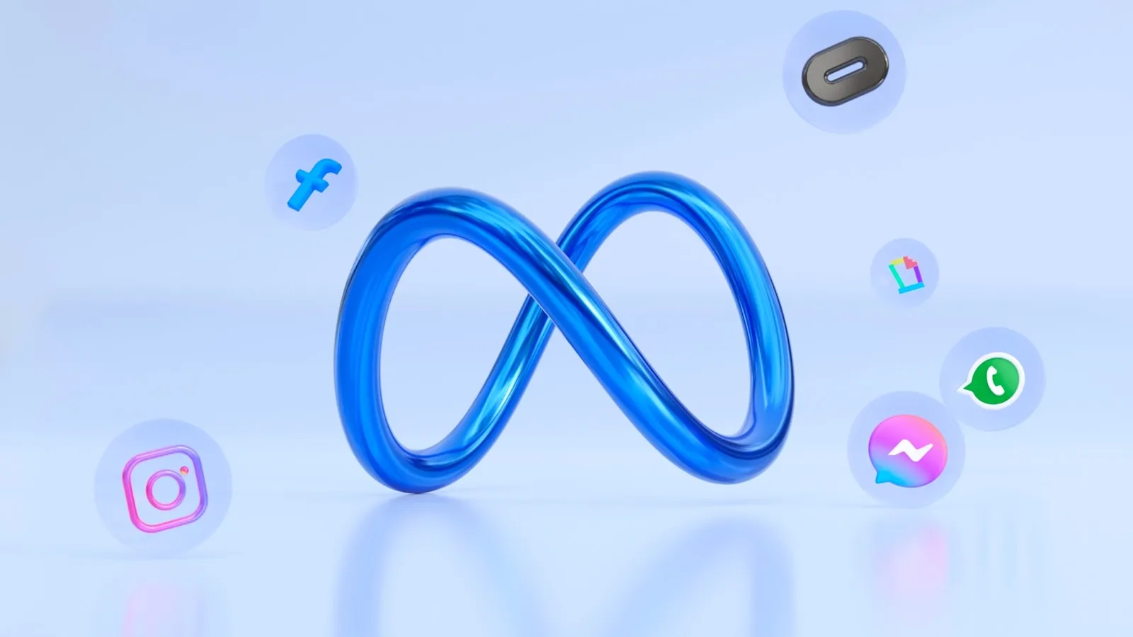 Meta's infinity-shaped brand icons arranged on a tile