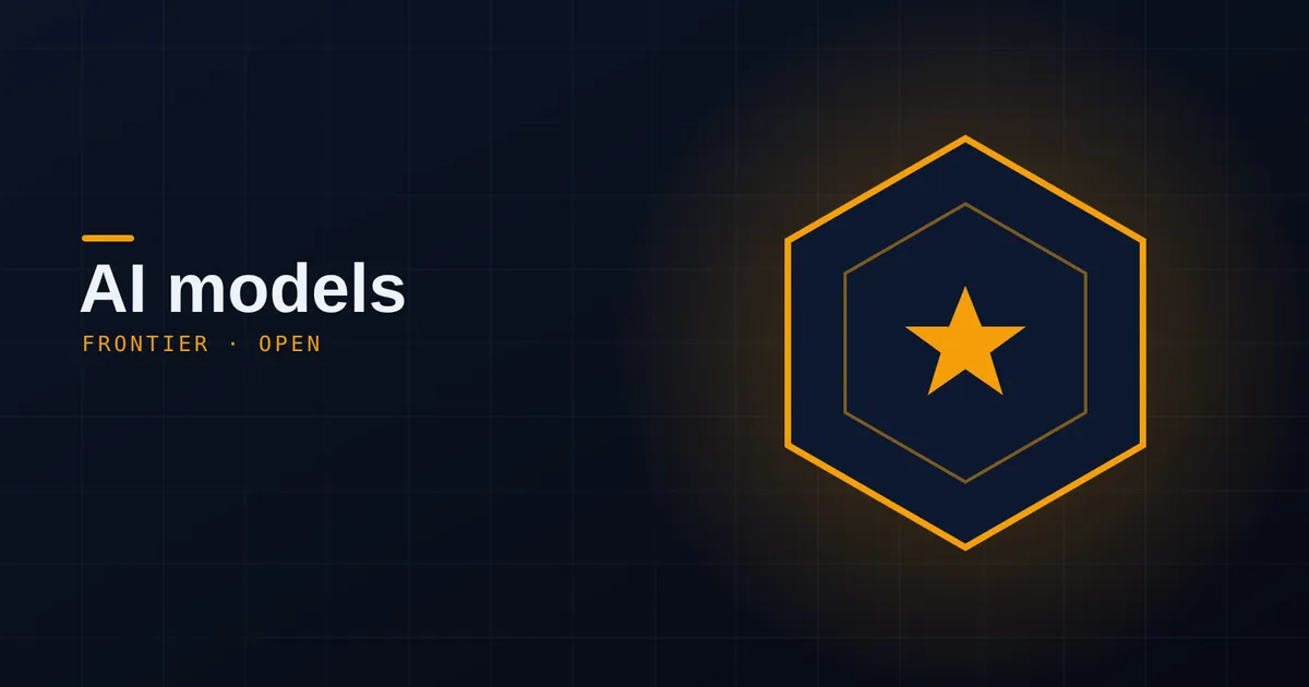 A glowing AI model badge representing a newly released large language model