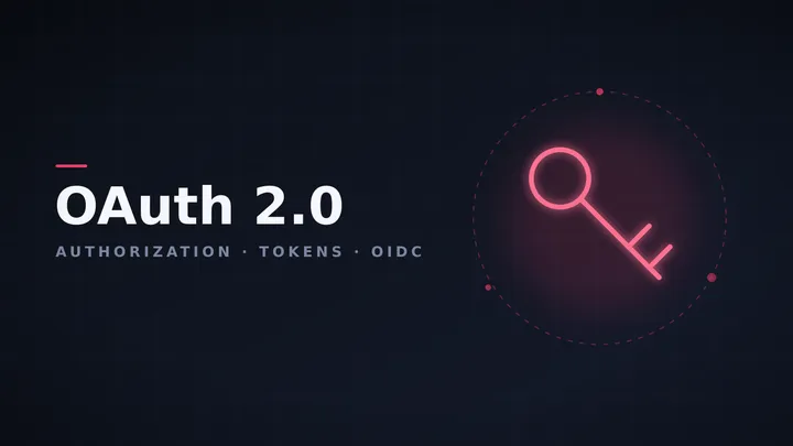 Abstract illustration of an OAuth authorization flow with interlocking keys and tokens