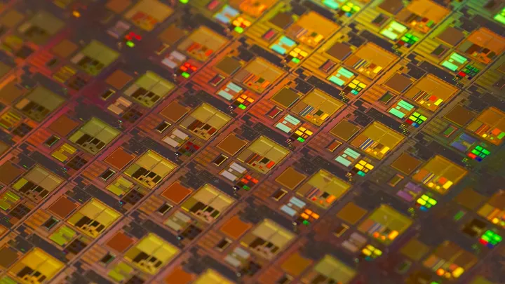 A silicon semiconductor wafer
